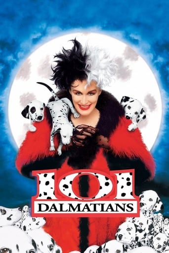 An evil, high-fashion designer plots to steal Dalmatian puppies in order to make an extravagant fur coat, but instead creates an extravagant mess.
