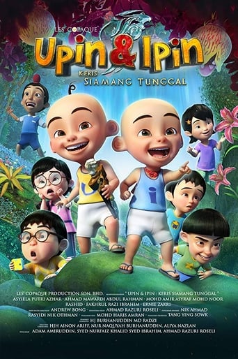 This new adventure film tells of the adorable twin brothers Upin and Ipin together with their friends Ehsan, Fizi, Mail, Jarjit, Mei Mei, and Susanti, and their quest to save a fantastical kingdom of Inderaloka from the evil Raja Bersiong. It all begins when Upin, Ipin, and their friends stumble upon a mystical kris that leads them straight into the kingdom. While trying to find their way back home, they are suddenly burdened with the task of restoring the kingdom back to its former glory. With help from Mat Jenin and Belalang, Upin, Ipin and their friends must overcome a series of challenging obstacles in this action-packed, magical and humorous adventure film produced by Les’ Copaque Production Sdn. Bhd