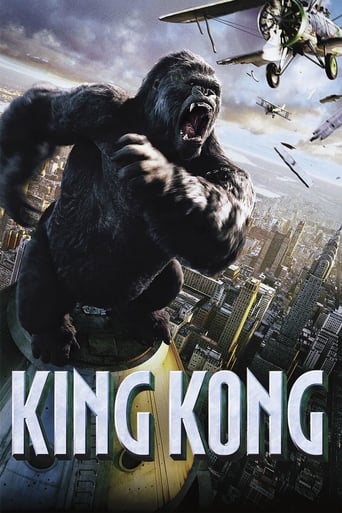 In 1933 New York, an overly ambitious movie producer coerces his cast and hired ship crew to travel to mysterious Skull Island, where they encounter Kong, a giant ape who is immediately smitten with the leading lady.