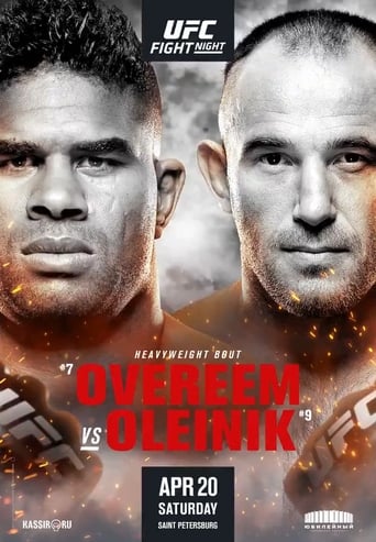 UFC Fight Night: Overeem vs. Oleinik (also known as UFC Fight Night 149 and UFC on ESPN+ 7) was a mixed martial arts event produced by the Ultimate Fighting Championship held on April 20, 2019 at Yubileyny Sports Palace in Saint Petersburg, Russia.  Heavyweight Bout (Main Event): Alistair Overeem vs. Aleksei Oleinik  Lightweight Bout (Co-Main Event): Islam Makhachev Vs Arman Tsarukyan  Heavyweight Bout: Sergey Pavlovich Vs Marcelo Golm  Light Heavyweight Bout: Ivan Shtyrkov Vs Devin Clark  Women Flyweight Bout: Roxanne Modafferi Vs Antonina Shevchenko  Middleweight Bout: Krzysztof Jotko Vs Alen Amedosk