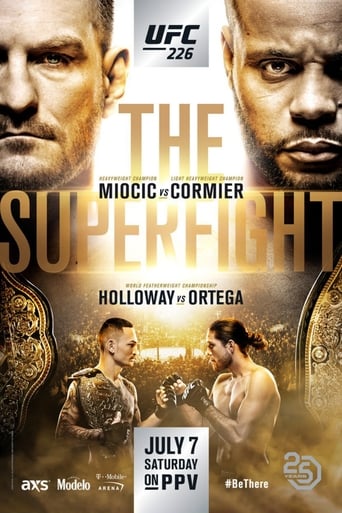 UFC 226: Miocic vs. Cormier is a mixed martial arts event produced by the Ultimate Fighting Championship held on July 7, 2018, at the T-Mobile Arena in Paradise, Nevada, part of the Las Vegas metropolitan area.