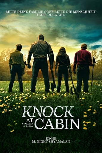 While vacationing at a remote cabin, a young girl and her two fathers are taken hostage by four armed strangers who demand that the family make an unthinkable choice to avert the apocalypse. With limited access to the outside world, the family must decide what they believe before all is lost.